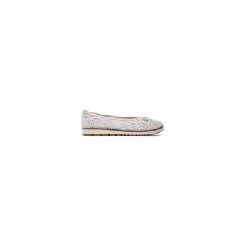 Balerini  303716202 - Piele naturala - Alb