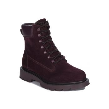 Ghete dama Merlot -  Piele naturala - Visiniu