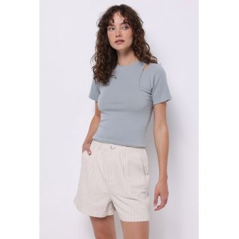 Tricou slim fit cu model 2 in 1