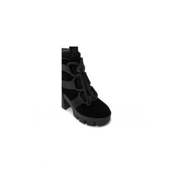 Ghete dama  304405822 - Piele naturala - 41 EU - Negru