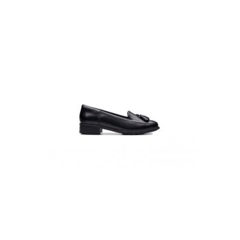 Mocasini dama  304163340 - Piele naturala - Negru