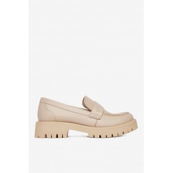 Mocasini dama  5903419772511 - Piele naturala - Bej