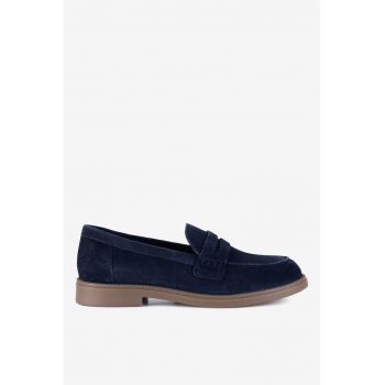 Mocasini dama  5903698048963 - Piele intoarsa - Albastru