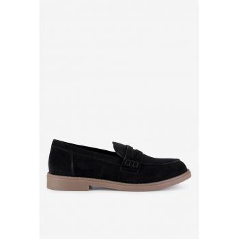 Mocasini dama  5903698048970 - Piele intoarsa - Negru