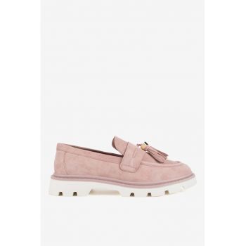 Mocasini dama  5903698599670 - Piele intoarsa - Roz