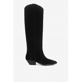 Cizme dama  5905588767022 - Piele intoarsa - Negru