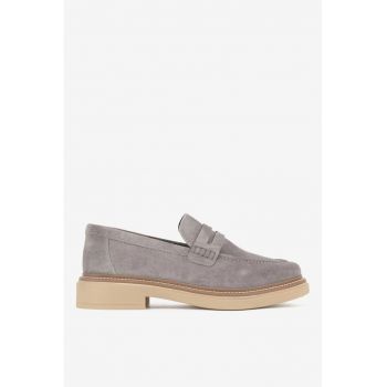 Mocasini dama  5904862315720 - Piele intoarsa - Gri