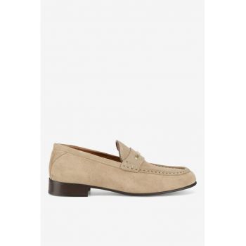 Mocasini dama  5904862877228 - Piele intoarsa - Bej