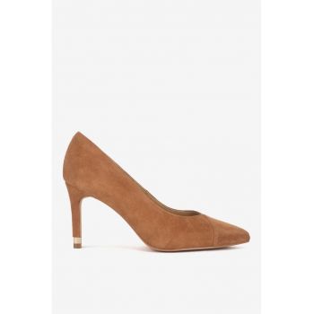 Pantofi dama  5905588777724 - Piele intoarsa - Maro