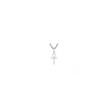 Colier  Micro Ankh - aliaj - culoare aur alb