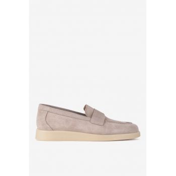 Mocasini dama  5906751000779 - Piele intoarsa - Bej
