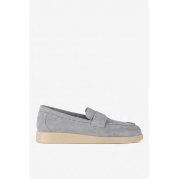 Mocasini dama  5906751000786 - Piele intoarsa - Gri