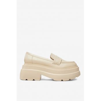 Mocasini  Material Sintetic - Culoare Bej