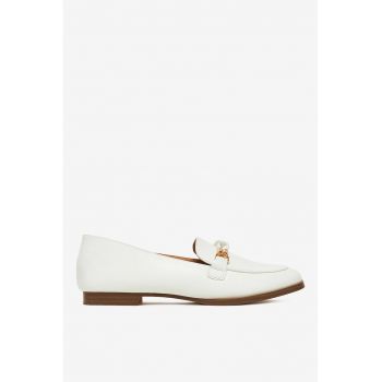 Mocasini  Sintetic - Alb -