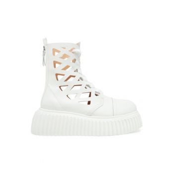 Ghete dama  305288660 - Piele naturala - Alb