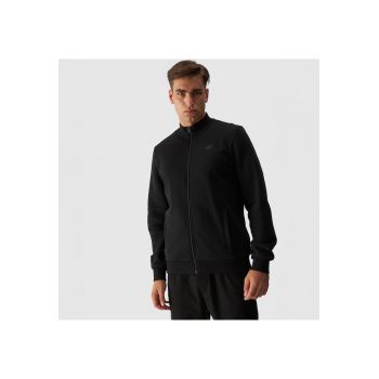 Hanorac sport barbati  negru - bumbac - cu maneci elastice - cu buzunare laterale