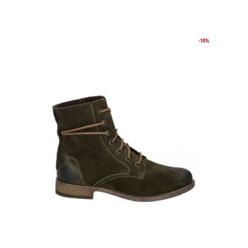 Botine dama -  piele intoarsa - verde