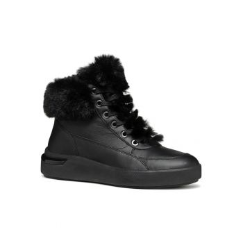 Ghete dama -  casual - piele naturala/poliester - negru