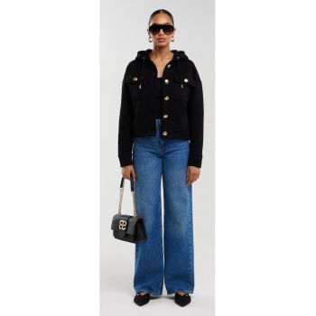 Hanorac dama  SINDIA 906 - culoare negru - material confortabil