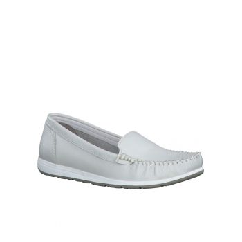 Mocasini dama -  Piele naturala - alb