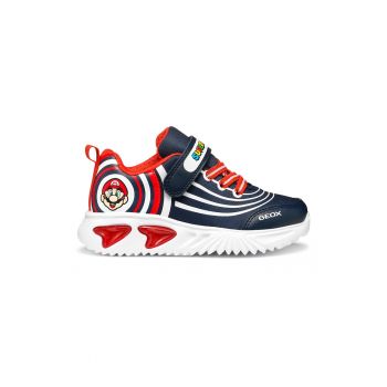 Pantofi sport cu velcro si imprimeu Super Mario