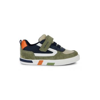 Pantofi sport cu inchidere velcro si detalii din piele intoarsa