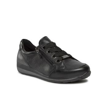 Tenisi dama 12-44587-66 -  Piele naturala - Negru