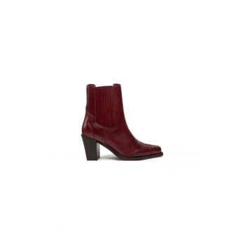 Ghete dama  304962158 - Piele naturala - Rosu
