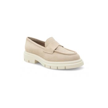 Mocasini dama -  410737 - Piele intoarsa - Bej