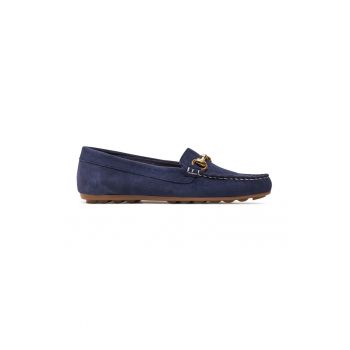 Mocasini dama -  700119 - Piele intoarsa - Albastru