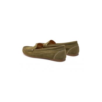 Mocasini dama -  700195 - Piele intoarsa - Verde