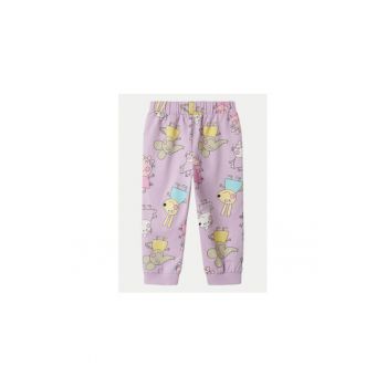 Pantaloni fete -  304937378 - Bumbac organic - Violet