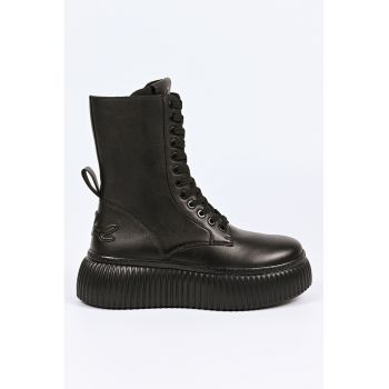 Bocanci high-cut din piele