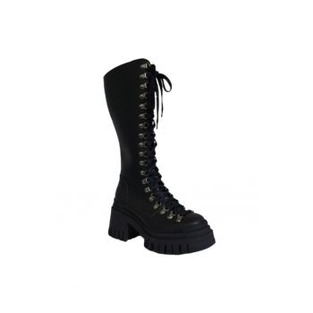 Cizme dama CORA -  Piele ecologica - Negru -
