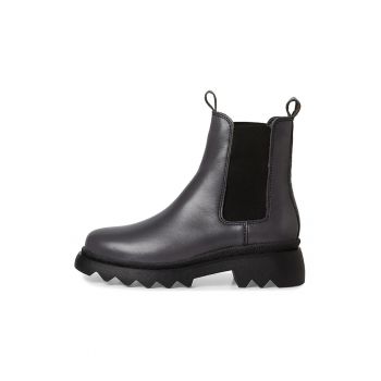 Ghete Chelsea din piele cu segmente elastice laterale