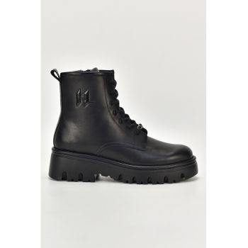 Ghete de piele cu fermoar