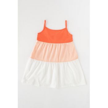 Rochie de plaja cu model colorblock