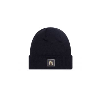 Caciula  elastica tricotata metallic New York Yankees - Negru -