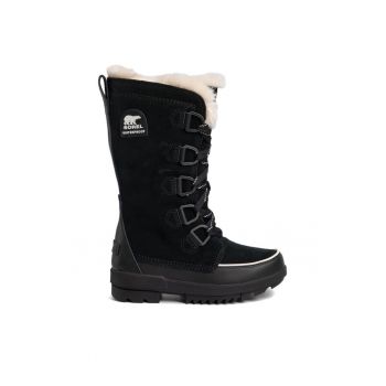 Ghete dama  201582091 - Piele intoarsa/Piele naturala/Textil - Negru
