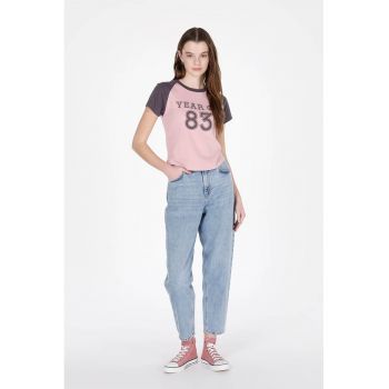 Blugi crop mom-fit