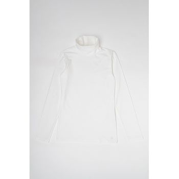 Bluza uni cu guler inalt