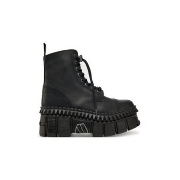 Ghete dama  model M-WALL083CCT-S6 - piele naturala - negru - marimea