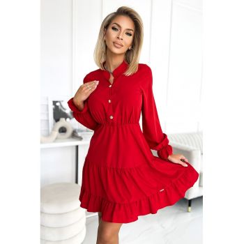 Rochie cu decolteu si nasturi aurii -