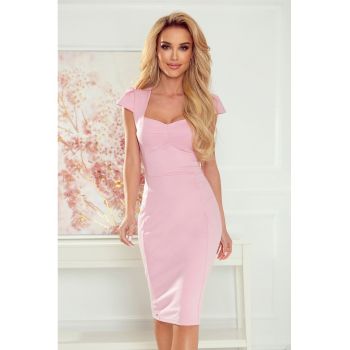 Rochie eleganta - mulata -  XL - Roz pudrat