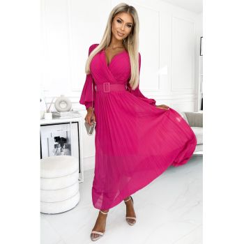 Rochie plisata cu curea in talie -