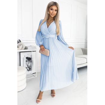 Rochie plisata cu curea in talie -