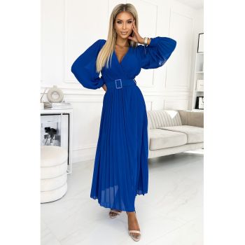 Rochie plisata cu curea in talie -