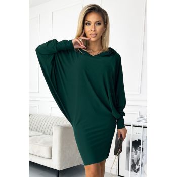 Rochie tip liliac cu gluga -  L-XL - Verde sticla