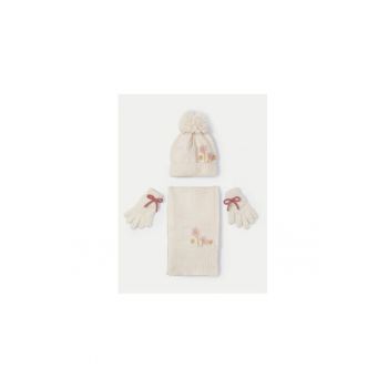 Set fular si manusi fete -  304318290 - Acril/Poliester - 152 CM - Bej
