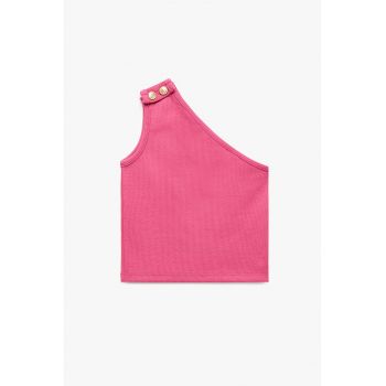 Top crop cu decolteu pe un umar